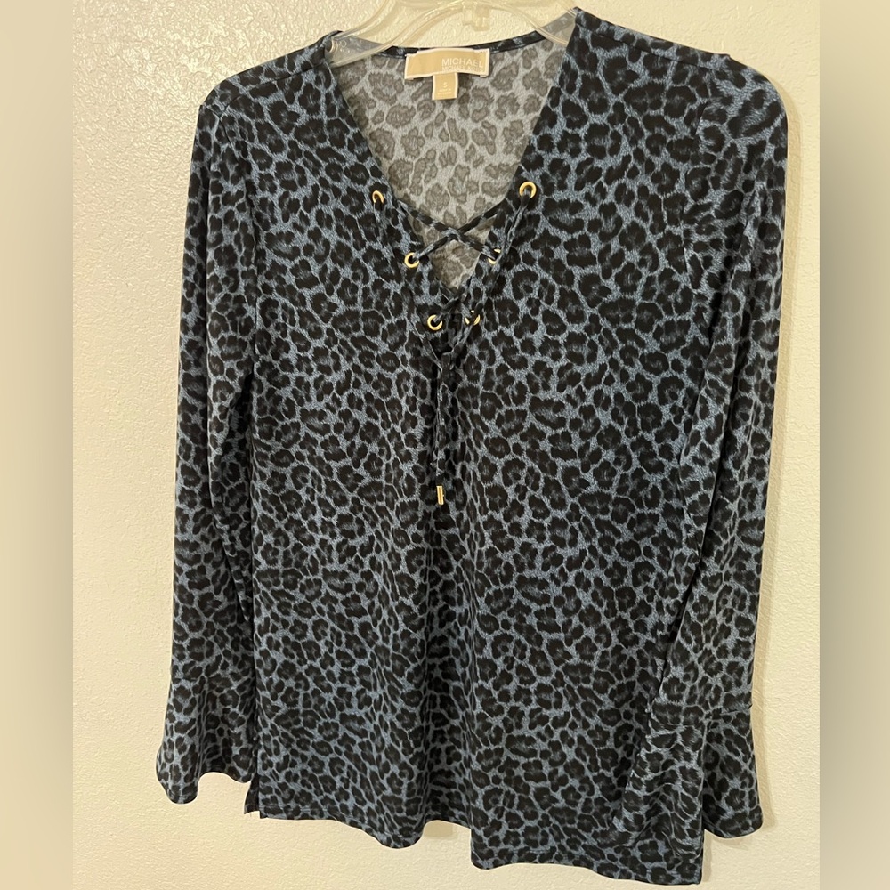 Michael Kors Gray Animal Print Top - Picture 10 of 10